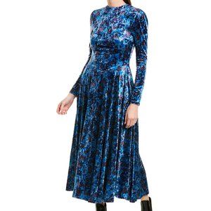 Free People Blue Heartland Velvet Dress